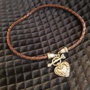 Brighton braided leather necklace